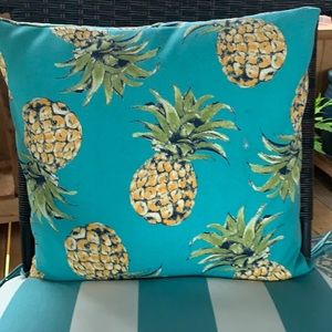 Teal Pineapple Pillow Cover